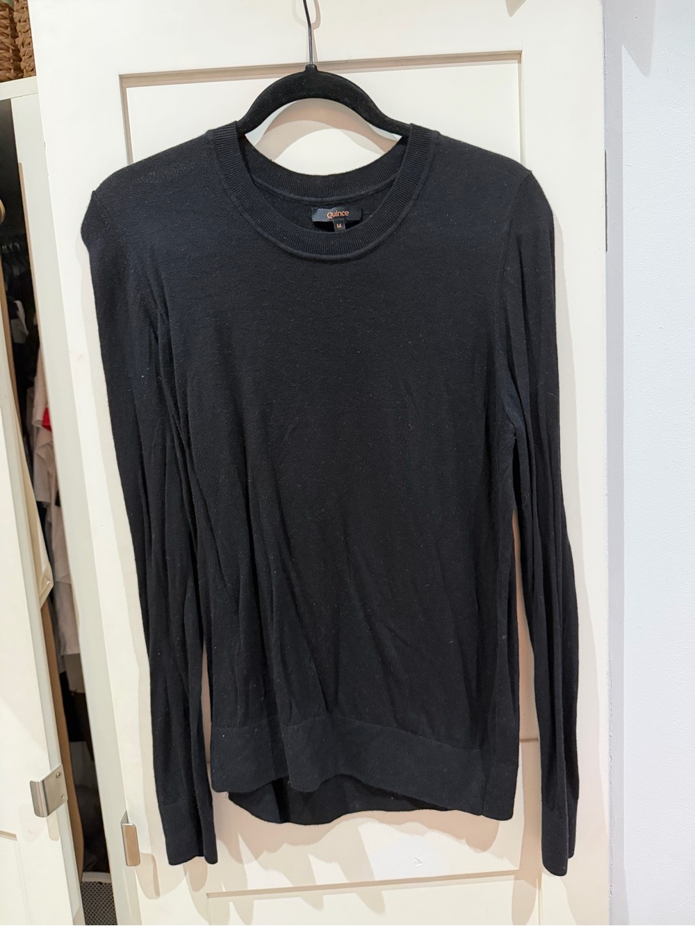 Quince Black Women's Crewneck Sweater